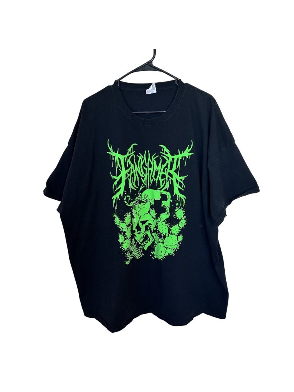 Fangamer Black T Shirt 4XL  Neon Green Graphic Print Skull Tee Unisex Gothic